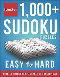 the book cover for funster 1, 000 sudoku puzzles easy to hard