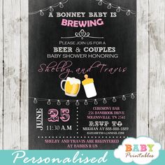 a baby is brewing beer and baby shower party