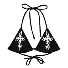 Check out our Cross Collection here: https://www.etsy.com/shop/GDSLabel?ref=seller-platform-mcnav&search_query=cross+jesus Get ready for the summer season with this eco-friendly All-Over Print Recycled Padded String Bikini Top. The top is made from soft recycled polyester, with UPF 50+ and versatile, stretchy straps ready for styling. Grab one today and pair it with a swim-ready outfit. * Flexible and adjustable straps * Soft and stretchy material with UPF 50+ * Sizes up to 6XL * Removable paddi Rave T-back Swimwear For Beach, Rave Style T-back Swimwear For Beach, Y2k Bikinis Outfit, Rave Swimwear For Summer Vacation, Rave Swimwear For Beach Festival, Black Swimwear For Festival And Vacation, Rave Festival Swimwear For Beach Season, Rave Style Swimwear For Beach Festival, Black Beachwear Swimwear For Music Festival