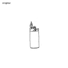 a drawing of a lighter on a white background with the caption'a lighter '