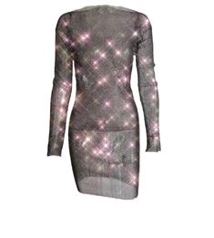 Rhinestone see through fishnet dress. SIZE Bust: 26-43” Waist: 26-43” Length:35,4” Mesh Dress With Rhinestones For Party Season, Fishnet Mesh Dress For Night Out, Fishnet Mesh Dresses For Night Out, Spring Party Dress With Fishnet Details, Fitted Fishnet Dress For Night Out, Spring Party Fishnet Dress, Spring Party Mesh Dress With Fishnet Details, Diamante Mesh Dress, Rhinestones Mesh Dress