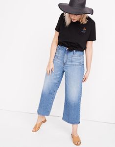 How to Wear Plus Size Wide Leg Cropped Jeans - Alexa Webb Wide Leg Cropped Jeans Outfit, Best Wide Leg Jeans, Wide Leg Jeans Style, Cropped Jeans Outfit, Alexa Webb, Wide Legged Jeans, Wide Leg Pants Outfit