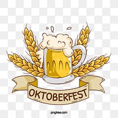 an oktoberfest logo with a mug of beer and some ears of wheat