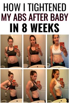 a woman is showing off her abs after baby in 8 week's, and the results are incredible