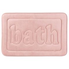 a bath mat with the word bath on it