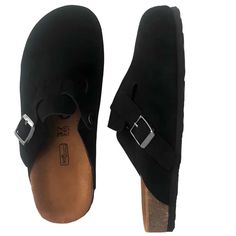 Say hello to your new favorite footwear for all-day comfort! The perfect blend of comfort and style for your everyday walks. Suede Open-Back Leather Clogs Fabric: Suede Slip-on Mules Sole Material: EVA Inside material: PU Leather Color: Black, Yellow, Blue, Beige, Brown Size: 35 to 44 Age: Adult Gender: Unisex Product ID: CJNS117897331 How to measure:1、Place your foot on the blank paper2、Mark the end of your heel and the tip of your longest toe3、Measure the length with a ruler Note: IF your foot Slip On Mules, Leather Clogs, Fashion Streetwear, 1 Place, Beige Brown, Yellow Blue, Suede Leather, Clogs, Pu Leather