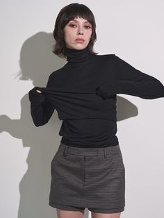 Composition : OUTSHELL : MODAL 90% SPAN 10%Color : BLACKCountry of Origin : Republic of Korea Elegant Black Turtleneck Top, Chic Black Turtleneck Top, Layer Top, Turtle Neck, Composition, Top Outfits, Clothes For Women, The Originals, Color