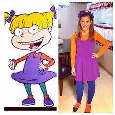 Angelica Halloween Costume, 90s Cartoon Characters Costumes, Angelica Costume, Cartoon Halloween Costumes, Rugrats Characters