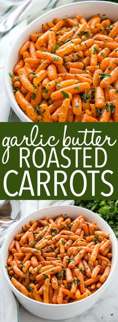 two bowls filled with carrots sitting on top of a table