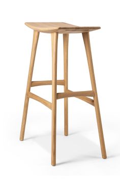 the backless stool is made from solid wood