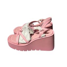 See Images For Condition Flat Eva Platform Sandals, Platform Open Toe Wedge Sandals In Synthetic, Trendy Eva Wedge Sandals With Ankle Strap, Platform Wedge Sandals With Open Toe, White Chunky Platform Wedge Sandals For Spring, Spring White Wedge Sandals With Chunky Platform, Synthetic Open Toe Wedge Sandals With Platform, Flat Wedge Sandals With Removable Insole, Trendy Closed Toe Wedge Sandals With Cushioned Footbed