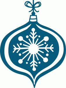 a blue and white christmas ornament with snowflakes