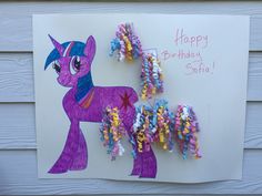 a birthday card with an image of a pony