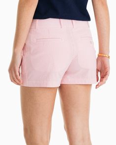 Our favorite Leah Seersucker short is made with a perfect-for-summer, super-soft seersucker fabric, and exceptional fit. The versatility of these shorts allows you to dress them up or down during all of your warm-weather outings. Style: 3847 Spring Striped Cotton Shorts, Striped Cotton Shorts For Spring, Seersucker Shorts For Summer Beach, Preppy Bottoms With Built-in Shorts For Summer, Summer Beach Seersucker Shorts, Seersucker Shorts For Beach In Summer, Preppy Summer Cotton Bottoms, Preppy Cotton Summer Bottoms, Preppy Fitted Short-length Shorts