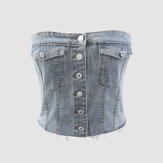 Size Length Bust cm inch cm inch XS 27 10.63 74 29.13 S 28 11.02 78 30.71 M 29 11.42 82 32.28 L 30 11.81 88 34.65 Y2k Shorts Outfit, Denim Corset Top, Denim Crop Top, Denim Corset, Sweater Jumpsuit, Hipster Fashion, Cardigan Fashion, Colored Denim, Light Denim