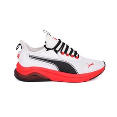 Model Name: Amplifier Model Number: 39686711 Material: Mesh Color: Puma White Puma Black Puma Red Condition: New With Box Width: Medium (D, M) Puma Is The Leading Maker Of Sport And Lifestyle Shoes. Founded In 1948, Puma Is Committed To Comfort, Creativity, And The Environment. Padded Insoles Make This Brand Perfect For Extended Wear For Everyone, From Athletes Running A Marathon To Moms Walking Their Children Home From School. Rest Assured That With Puma You Will Get All The Perks Of A Performa Puma Sneakers Men, Running A Marathon, Bold Shoes, Men's High Top Sneakers, Puma Rs, Lifestyle Shoes, White Puma, Mens Shoes Black, Puma White