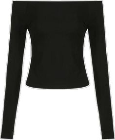 Black Slim Fit Top For Night Out, Black Slim Fit Long Sleeve Top, Fitted Crew Neck Top For Night Out, Trendy Black Slim Fit Tops, Black Slim Fit Crew Neck Tops, Slim Fit Crew Neck Top For Spring, Basic Crew Neck Tops For Night Out, Backless Long Sleeve, Black Tees