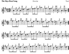 sheet music for the sky boat song