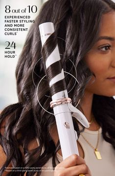 What it is: A curling iron that creates perfect curls and waves with the press of a button. What it does: The 1.25-inch curling iron features a two-way AutoTwist switch that steers effortless barrel rotation and nine precise heat settings pair with two smart timer options to form long-lasting curls in seconds. Simply slide the switch to rotate the barrel and gentle sounds and vibrations will signal when your curl is perfectly formed.Features and benefits:- T3 AutoTwist Technology: powers an auto Best Curling Iron For Waves, Curly Hair Iron, T3 Curling Iron, Technology Powers, Best Curling Iron, Good Curling Irons, Rotating Curling Iron, Automatic Curling Iron, Lasting Curls