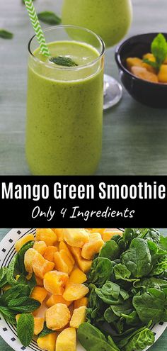 mango green smoothie recipe with only 4 ingredients