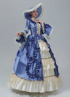 Renaissance Rococo Blue Lolita Victorian Dress Long Sleeve Marie Antoinette Gown Blue Ruffled Dress For Costume Party, Elegant Blue Victorian Dress For Party, Fitted Blue Gown With Ruffles, Fitted Royal Blue Dress For Costume, Elegant Fitted Blue Victorian Dress, Fitted Blue Ball Gown Maxi Dress, Fitted Blue Ball Gown Dress, Fitted Blue Maxi Dress In Ball Gown Style, Blue Summer Dress For Costume Party