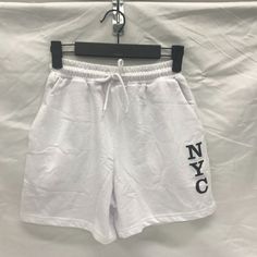 Nyc Junior Girls Workout Sports Jogging Sweatpants Shorts Nwt White 65% Cotton 35% Polyester Activewear Good For Exercise Or Casual Wear Pull-On Drawstrings Closure Two Front Side Pockets Soft Material Brand New With Tag Welcome Bundle To Save Shipping Basic White Bottoms With Built-in Shorts, Summer Sportswear Bottoms With Letter Print, White Cotton Athletic Shorts With Elastic Waistband, Casual Short Leg Pants For Gym, Basic White Cotton Shorts, White Athletic Shorts With Elastic Waistband For Loungewear, Summer Sports Cotton Pants, Stretch Cotton Shorts For Sports Season, White Cotton Athletic Shorts With Relaxed Fit