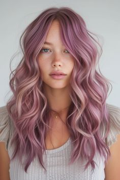 70+ Gorgeous Hair Color Trends For 2024 Spring 2024 Hair, Spring Hair Color Ideas For Blondes, Spring Hair Color Trends 2024, Mauve Hair Color, Mauve Hair, Splash Mermaid, Spring Hair Color Trends, Long Sleek Hair, Wavy Hairstyle