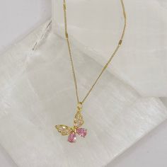 18K gold stainless steel set with pink cubic zirconia necklace Pink Crystal Necklace, Lavender Necklace, Buddha Necklace, Gemstone Earrings Gold, Zirconia Necklace, Cubic Zirconia Necklace, Enamel Necklaces, Gold Filled Earrings, Dainty Bracelets