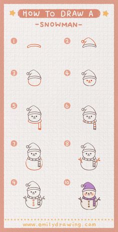 how to draw a snowman step by step instructions for kids and beginners in easy steps