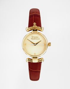 Vivienne Westwood Orb, Brown Leather Strap Watch, Leather Strap Watch, Brown Leather Strap, Girly Jewelry, Dream Jewelry