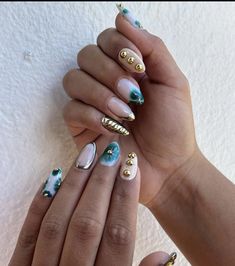 2024 Summer Nail Ideas, Boho Nails, August Nails, Hippie Nails, Sassy Nails, Grunge Nails, Basic Nails, Polygel Nails