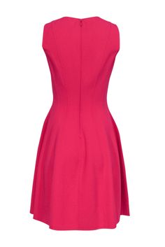 Pop in pink wherever you go with this bright and bold frock from Michael Kors Collection! Made in a classic fit and flare silhouette with a vibrant pink hue, this simple yet eye-catching piece is perfect for cocktail parties, networking events and everything in between! Add a hint of glitz with sparkly pumps and you’ll be sure to stun and shine! Size 4 96% Wool, 4% Spandex Made in Italy Concealed back zipper Unlined Fit and flare silhouette Round neckline Sleeveless Bust 32” Waist 28” Shoulder t Pink Sleeveless Dress For Work, Pink Fitted A-line Sleeveless Dress, Pink Sleeveless Dress With Back Zipper, Sleeveless Pink Dress With Back Zipper, Pink Sleeveless Fit And Flare Dress, Chic Michael Kors Dress For Work, Chic Michael Kors Workwear Dresses, Chic Pink A-line Sleeveless Dress, Pink Knee-length Sleeveless Dress For Work