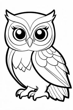 Owl Coloring Page 4 for Kids Free Owl Coloring Pages, How To Draw Owl, Fall Classroom Decorations Ideas, Motif Batik Modern, Ideas For Birthday Cards, Fox Coloring Pages, Owl Outline, Color Art Lessons, Owl Templates