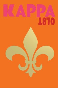 an orange background with the words kappa and a fleur de lis