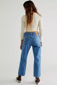 Levi's Wedgie Straight Jeans | Free People Jeans Free People, Embellished Jeans, Jive, Pretty Stuff, High Rise Jeans, High Jeans, Jeans Denim, Boho Outfits, High Waist Jeans