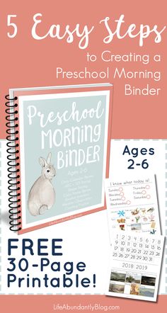 the 5 easy steps to creating a preschool morning binder