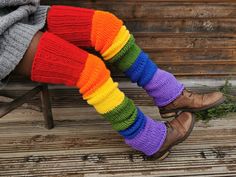 Rainbow leg warmers thigh high, over the knee boot cuffs  are a cute vegan gift idea. ✔️Sizes: S ➤ length 37 inches / 95 cm. Fit thighs up to 18 inches/ 47cm. M ➤ length 40 inches / 100 cm. Fit thighs up to 21 inches/ 53cm. L ➤ length 45 inches / 115 cm. Fit thighs up to 23 inches/ 59cm. ✔️Material: 100% acrylic Look for other socks in my shop: 👉 http://etsy.me/3oNjdo9 (leg warmers) 👉 https://etsy.me/2UhDMxe (womens socks) 👉 https://etsy.me/2F1DmpI (socks sets) 👉 https://etsy.me/3ggD5Ma (men Casual Winter Festival Leg Warmers, Winter Festival Leg Warmers, Fitted Over The Knee Leg Warmers For Winter, Thigh High Cozy Leg Warmers, Fitted Over-the-knee Leg Warmers For Winter, Fitted Over-the-knee Winter Leg Warmers, Cozy Thigh-high Leg Warmers, Cozy Thigh High Leg Warmers, Trendy Fitted Over-the-knee Leg Warmers