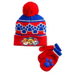 start_elivehelp_btncode end_elivehelp_btncode LIMITED TIME SPECIAL OFFERS *** Free Shipping on Additional Hat Sets for US Buyers - See Below for Details   *** Only $2.95 Shipping on Additional Hat Sets for International Buyers - See Below for Details  Paw Patrol Hat & Mittens Set by Nickelodeon Featuring Marshall, Chase and Rubble Please do not miss the CHANCE to own this brand new  Paw Patrol  hat & mitten set starting well below its retail price of $22. We have many other cute and cool character hats and hat sets that you can also purchase instantly with the "BUY IT NOW" feature. Just click the store icon above and visit the "Boys Hats & Hat Sets" category to view our entire selection. Description:  Size: Fits Most Toddlers Clothing Sizes (2T-5T) or Ages 2-5 Color: Red & Blue Materials ( Paw Patrol Hat, Toddler Bucket Hat, Marshall Paw Patrol, Chase Paw Patrol, Blue Beanie, Baby Sun Hat, Beanie Style, Boy Hat, Kids Hats