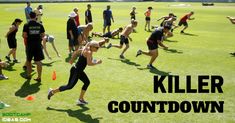 a group of people doing exercises on a field with the words back to barracks