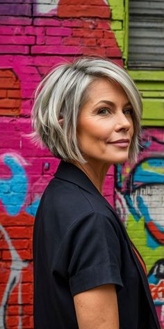 Gray Bob Hairstyles Over 50, Gray Hair Bob, Grey Bob Hairstyles, Short Silver Hair, Messy Short Hair, Edgy Short Hair, Cute Hairstyles For Short Hair, Short Hair Haircuts