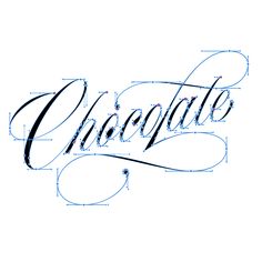 the word chocolate written in cursive writing