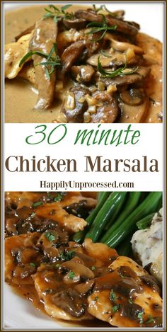 chicken marsala with mushrooms and green beans