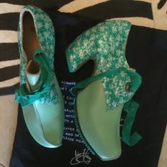 John Fluevog Leather Prepares Style Shoes Size 12 Brand New Can Provide Another Box And Sleeper Bag Ftts Green Heels With Leather Sole And Round Toe, Spring Green Sneakers With Leather Sole, Green Round Toe Heels With Rubber Sole, John Fluevog Shoes, Fluevog Shoes, John Fluevog, Round Toe Sneakers, New Color, Fashion Shoes