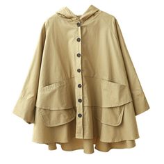 Product Description * Item: Womens Coat * Condition: 100% Brand New * Color:Khaki, Dark Green * Size:Asian One Size * Package:1pc Coat (without any accessories ）    Please note: 1.Please allow a little error due to manual measurement. 2.The color maybe a little difference because of the light,screen reflection etc. 3.If you are not sure what size to choose, you can tell us your height and weight, we will recommend the right size for you. Shipping 1. Your Item(s) will be shipped within 5-15 busin Hoodie Cloak, Casual Cape, Casual Outwear, Womens Hoodie, Fashion Sewing Tutorials, Loose Hoodie, Outwear Coat, Black Khakis, Loose Tops