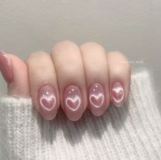 #nails #nailart #summer #heart#trendy Light Colored Nails, Colored Nail Tips, Eye Nail Art, Heart Nail, Nagel Tips, Cat Eye Nails, Nail Forms, Get Nails, Cat Eyes