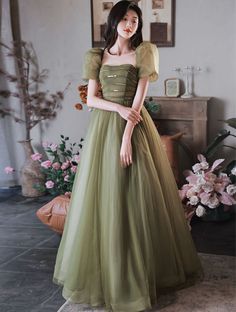 Size: XS Mlp As Humans, Sage Green Prom Dress, Fairycore Clothing, Prom Dress Green, Senior Prom Dress, Enchanted Dress, Ethereal Fairy, Long Ball Gown, Bed Hair