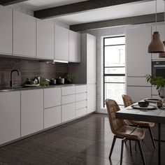 the kitchen is clean and ready to be used for dinner or other mealtimes