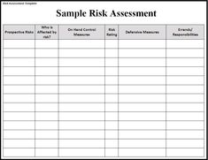 the sample risk sheet for an employee's work plan is shown in black and white