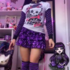 Plus Size Scene, Draculaura Inspired Outfits, Purple Goth Outfits, Scene Skirt, Scene Queen, Scene Outfits, Scene Girls, Scene Fashion, Scene Kids