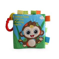 a book with a monkey on the cover and some blocks around it's neck